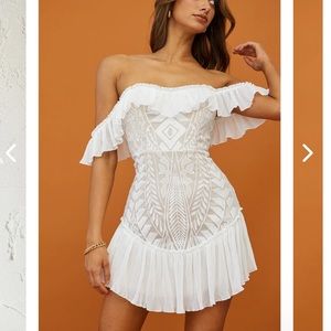 Off the shoulder white dress